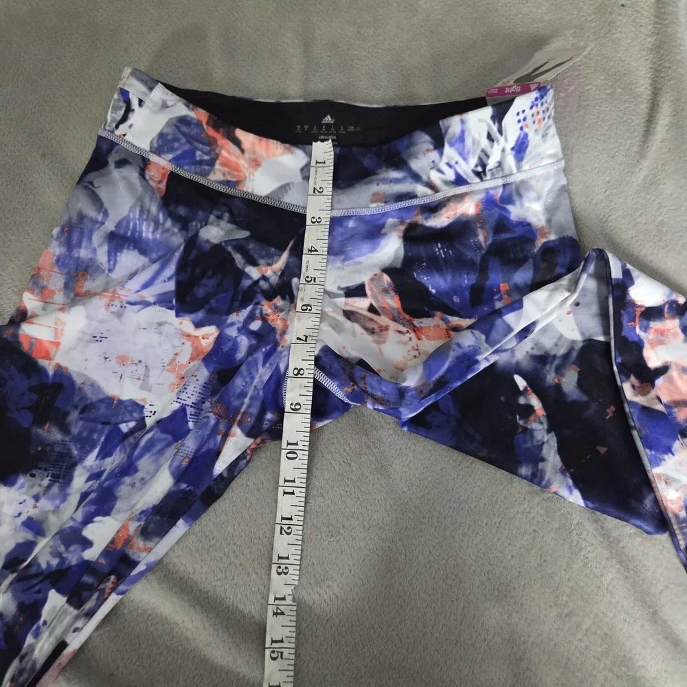 Adidas Leggings Womens Medium Floral Climalite Ankle Stretch Yoga Athletic